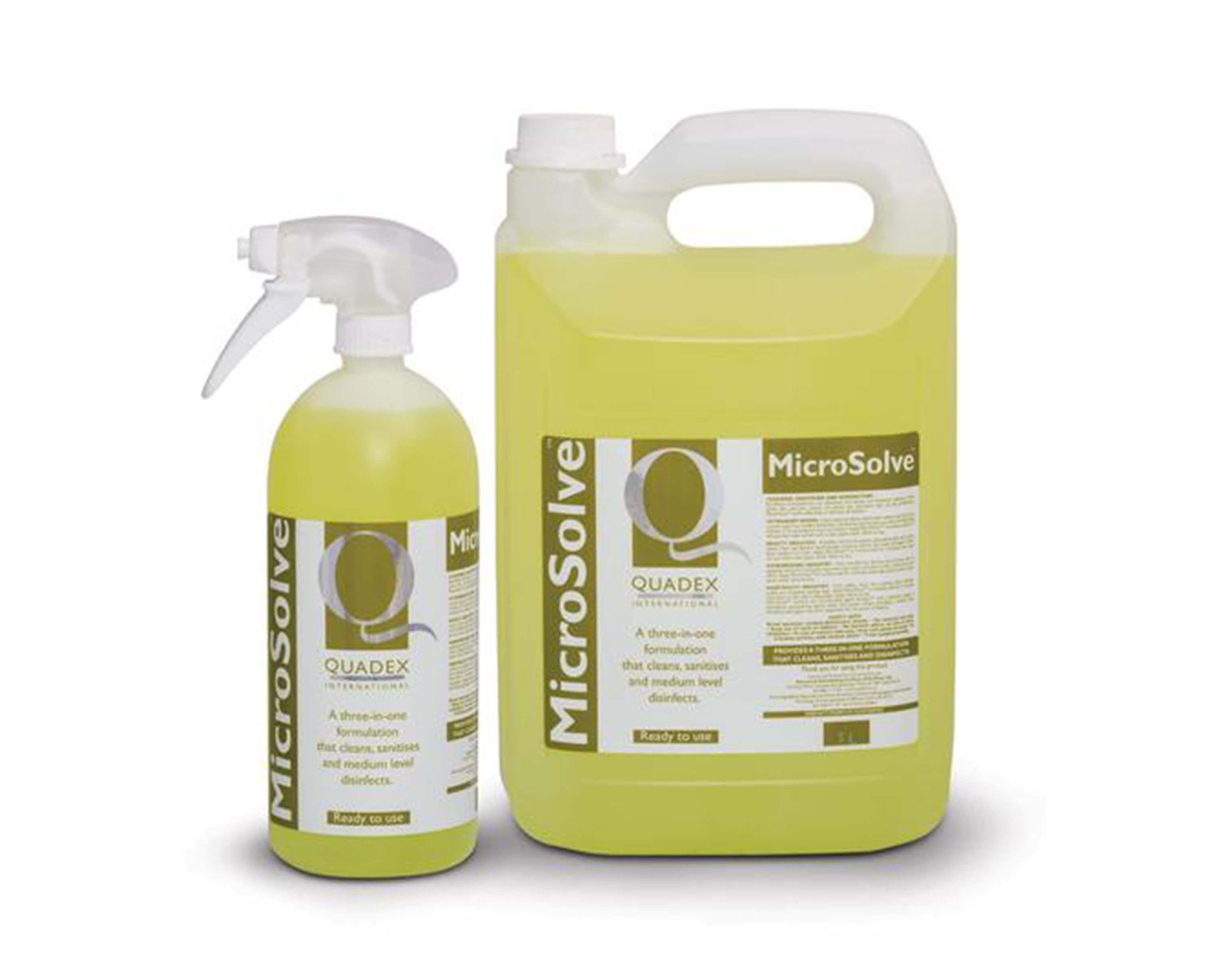 Microsolve - CLEANS, SANITISES & DISINFECTS IN ONE.